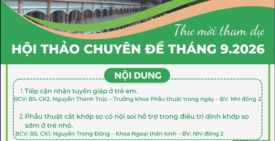 HỘI THẢO CHUYÊN ĐỀ THÁNG 9/2026